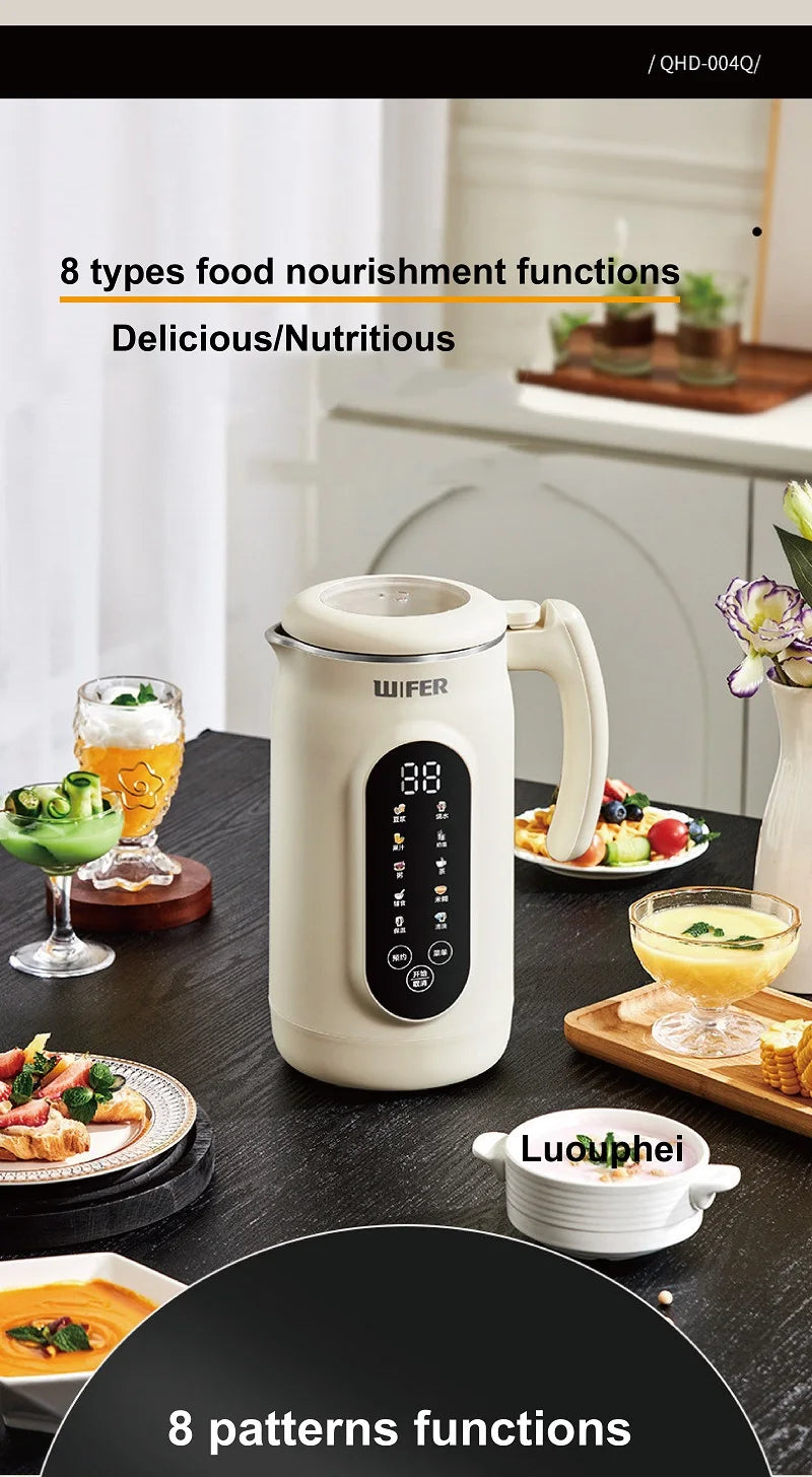1.8L Soymilk Maker Electric Juicer 12h Appointment Rice Paste Machine Rapid Heating Food Wall Breaker Automatic