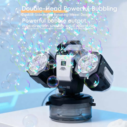 2026 RGB Bubble Machine with Remote Control 1800mAh Rechargeable Type-C for Kids Unisex No Bubble Solution Included