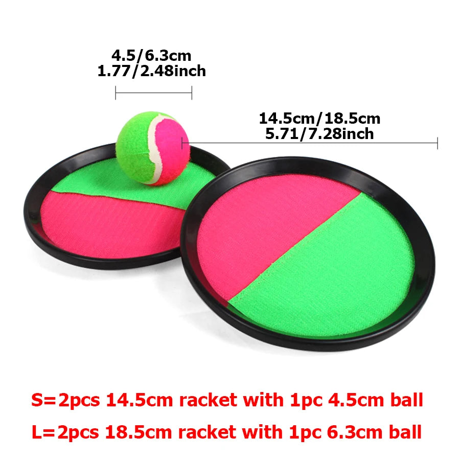 1Set Kids Sucker Sticky Ball Toy 2 Sizes Available Outdoor Sports Catch Ball Game Set Throw and Catch Parent-Child Outdoor Toys