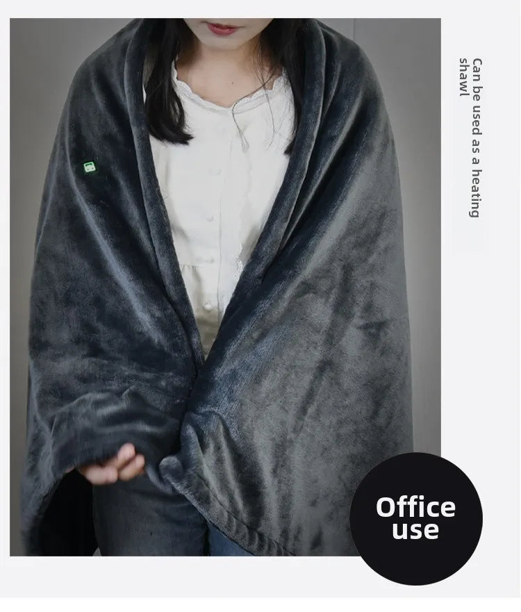 Mink Velvet Electric Blanket USB Heated Shawl Multifunctional Timer Wearable Warmth  Comfortable Home Heating