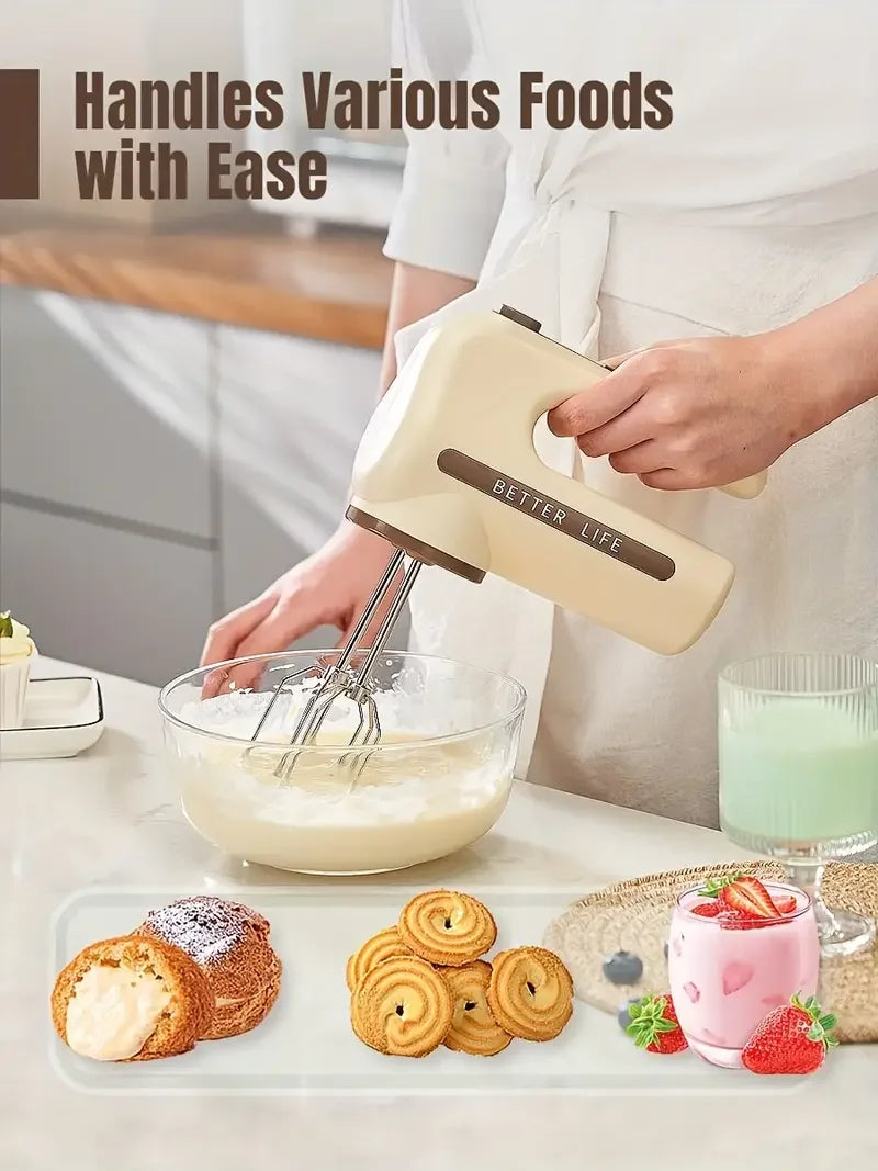 MI Cordless Electric Hand Mixer 5 Speed With Two Detachable Whisks For Kitchen Baking