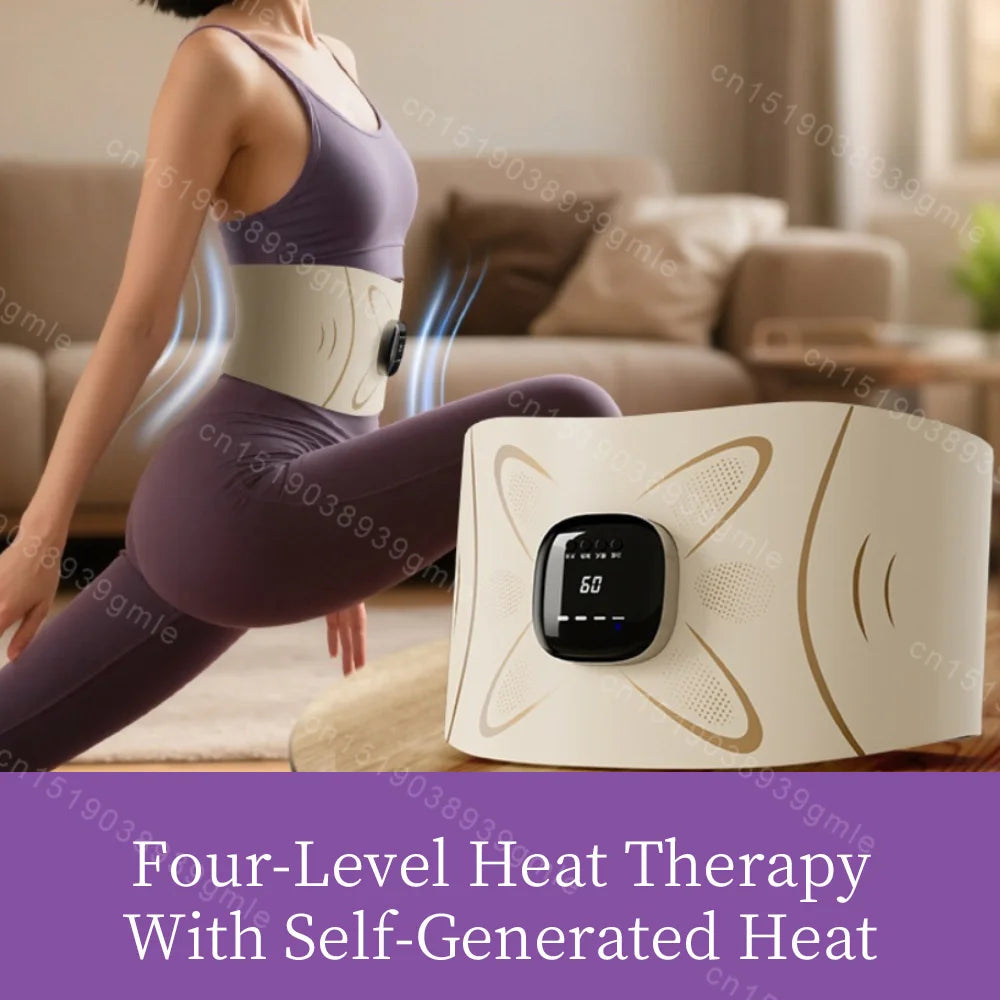 EMS Microcurrent Heating Massager Belt Pulse Body Sculptor Waist Relaxation Device with Warmth for Home Use