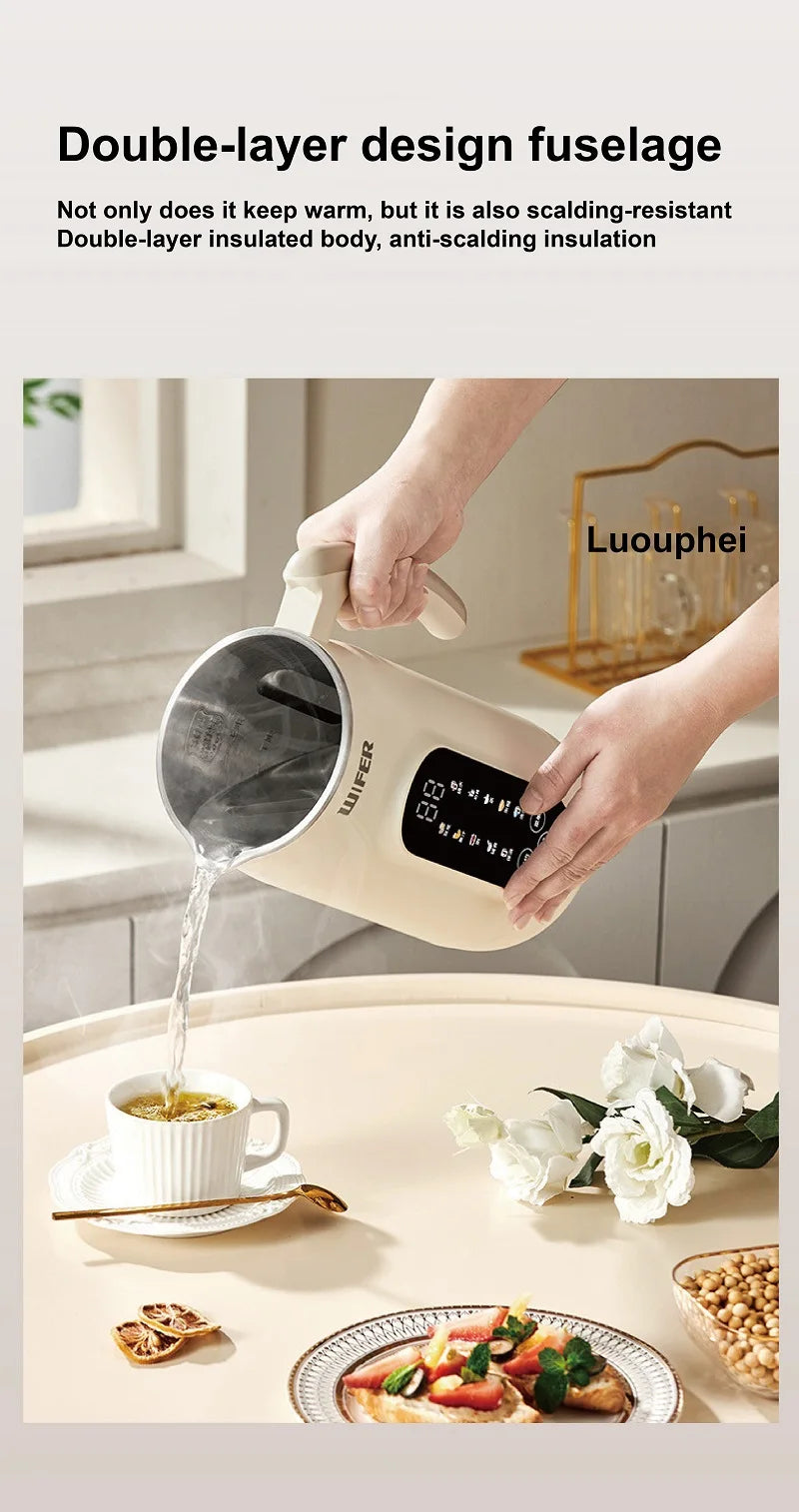 1.8L Soymilk Maker Electric Juicer 12h Appointment Rice Paste Machine Rapid Heating Food Wall Breaker Automatic