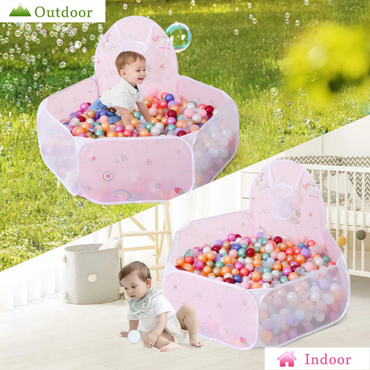 1 pc Ball Pit for Kids Pop Up Ball Pits Children Play Tent with Basketball Hoop and Zipper Storage Bag