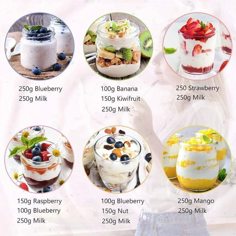Automatic Yogurt Machine Treats Homemade Yogurt Professional Ice Cream Pudding Maker with 8 Yogurt Jar 110V /220V