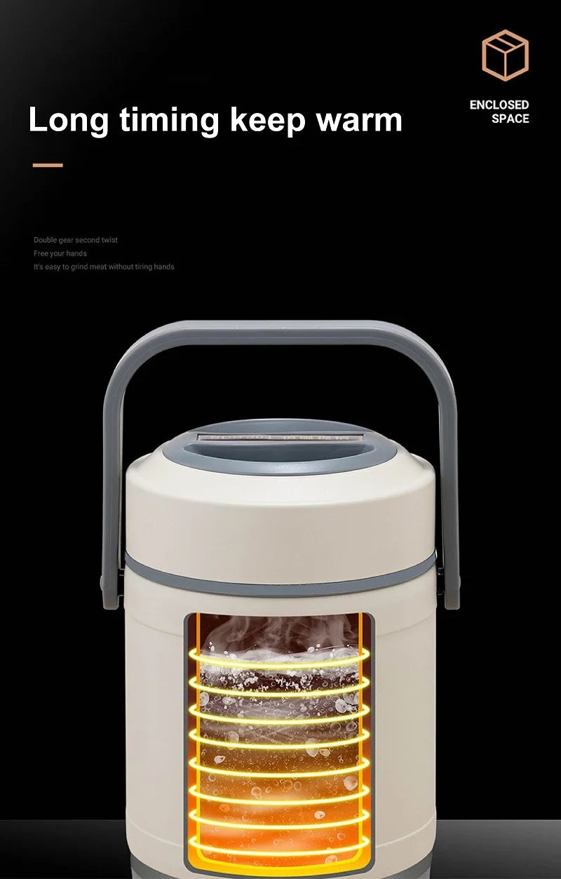 100-240V Electric Lunch Box 12V Car Rice Cooker Portable 304 Stainless Steel Double Layer Linner Thermal Insulation Lunch Box