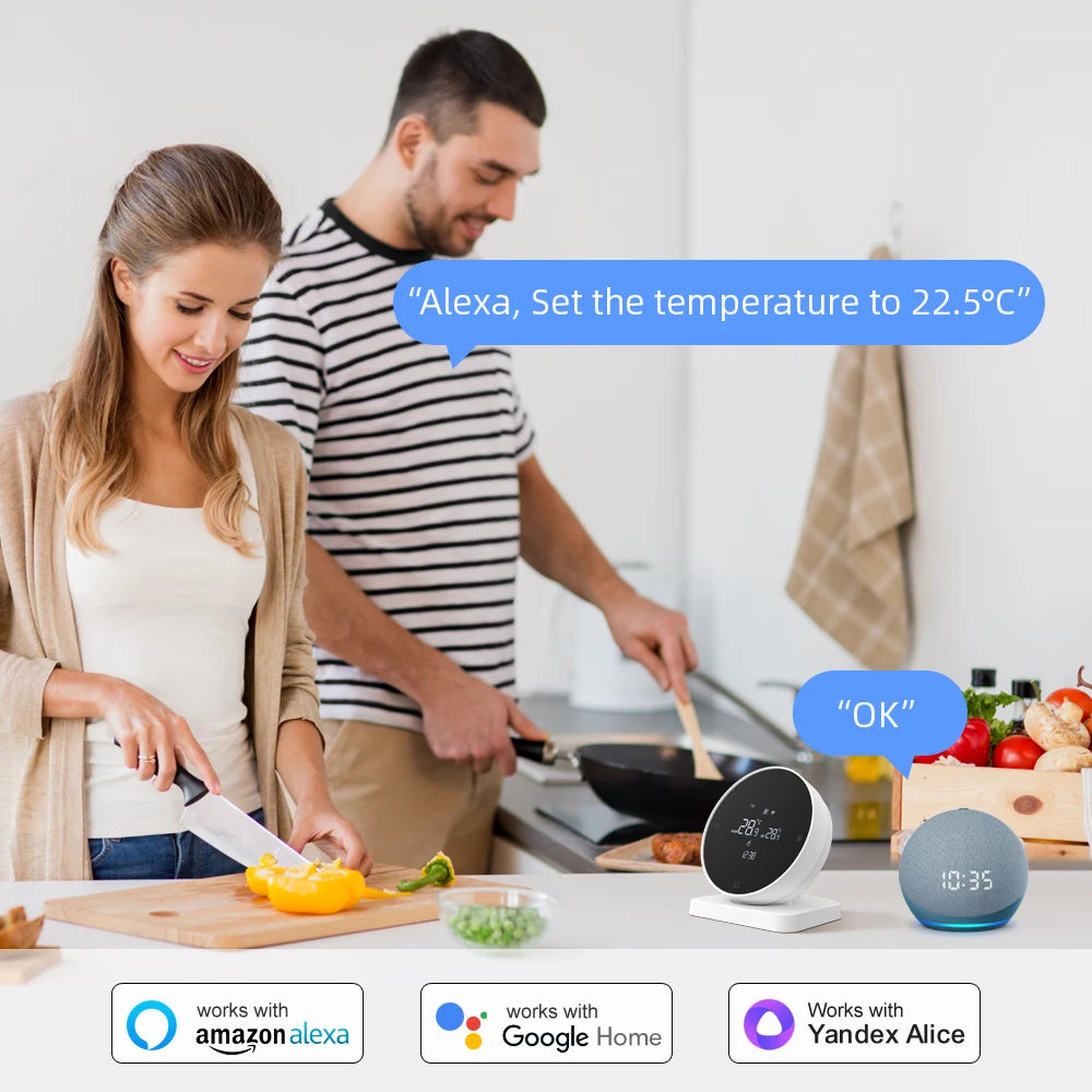 AVATTO WiFi Smart Thermostat,RF Wireless Temperature Controller for Gas Boiler Water Heating,Works with Tuya Alexa Google Home