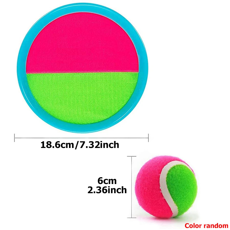 1Set Kids Sucker Sticky Ball Toy 2 Sizes Available Outdoor Sports Catch Ball Game Set Throw and Catch Parent-Child Outdoor Toys