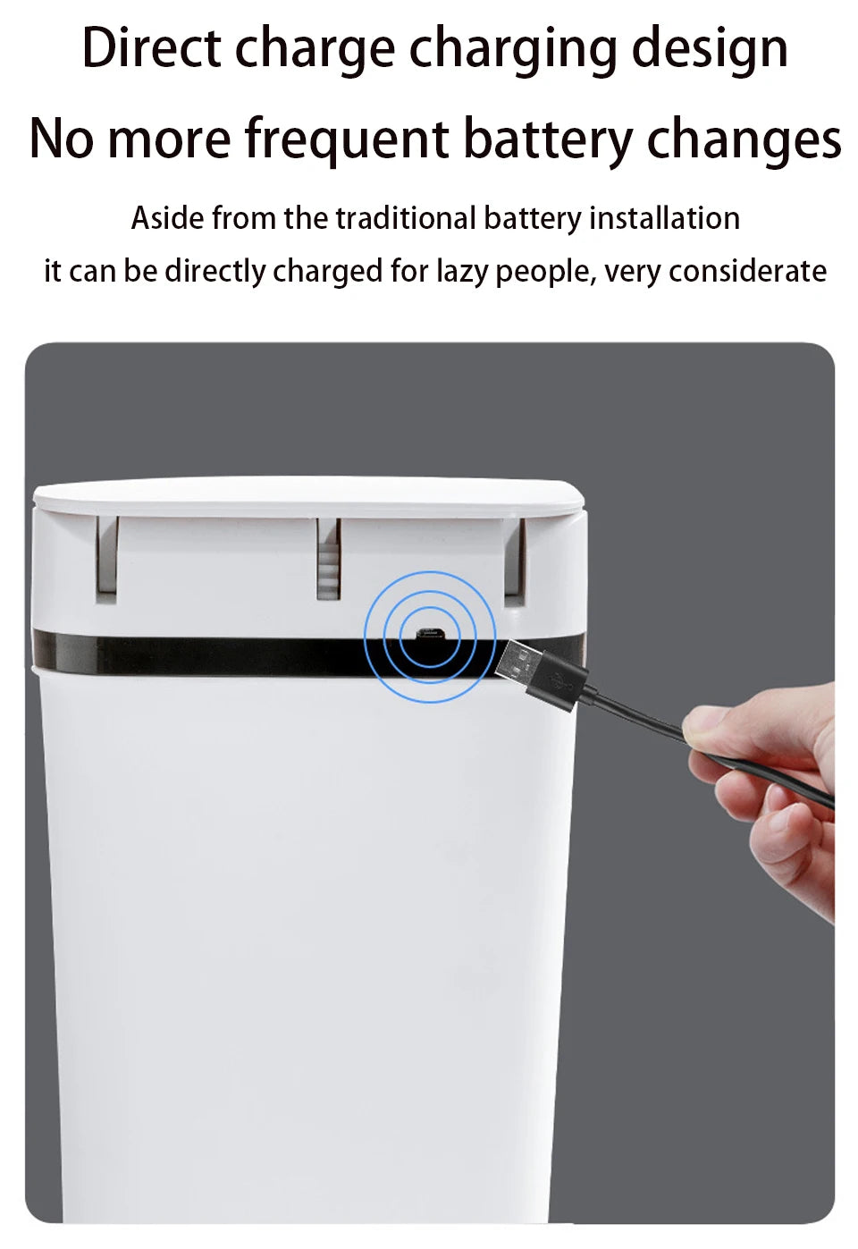 Bathroom Touchless Trash,12L Motion Sensor