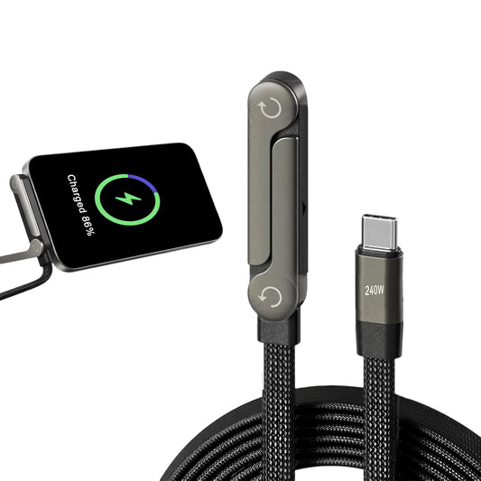 Phone Charger 2 in 1 Invisibles Holder Charger Cable 240w Fast Charging Cord with Built-in Phone Stand