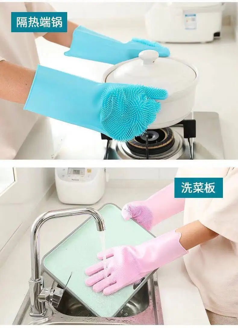 Silicone dishwashing gloves