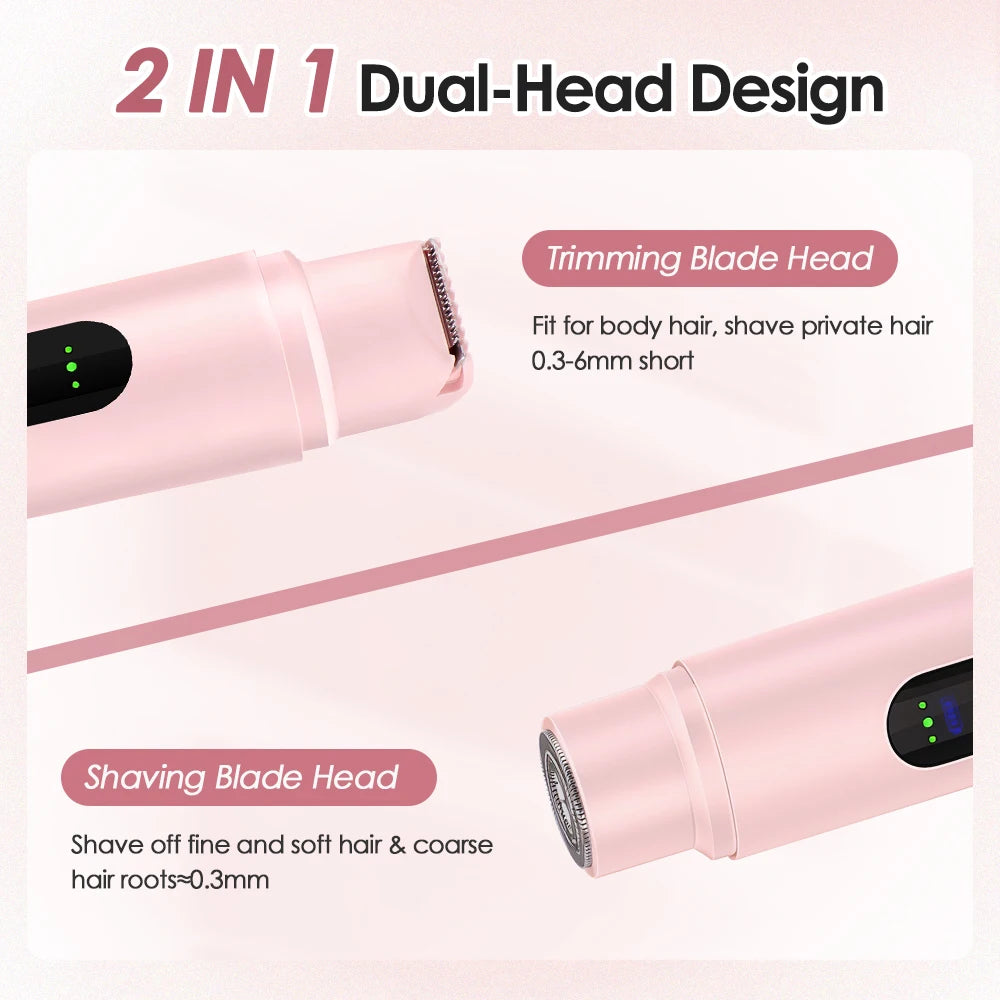 Electric Shaver For Women 2 In 1 Double Head Hair Trimmer Razor Wet & Dry