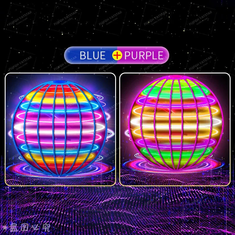 AI Flying Orb Ball Galaxy Cosmic Globe Hand Drone Boomerang Fidget Spinning Toy 9.5cm Diameter Plastic Juggling Ball for Ages 14+
