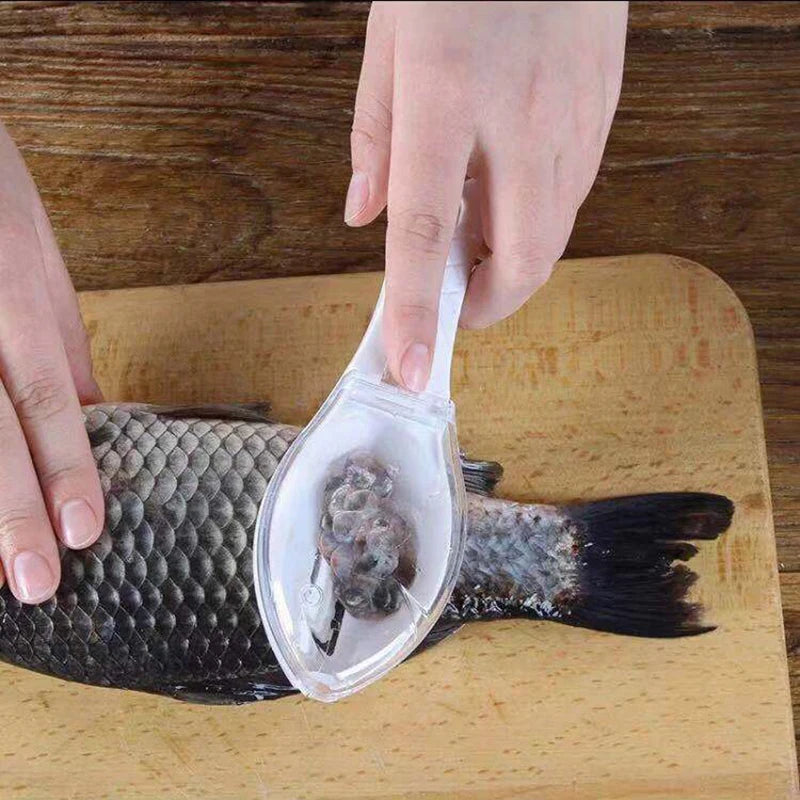 Fish Skin Brush Kitchen Tools Fish Scale with Lid Scraping