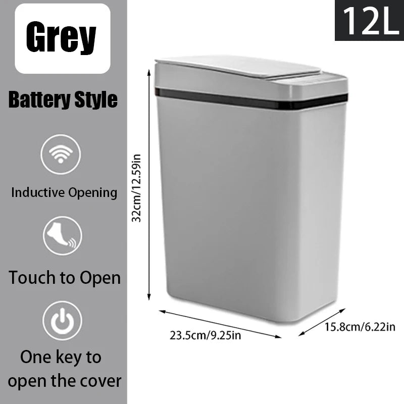 Bathroom Touchless Trash,12L Motion Sensor