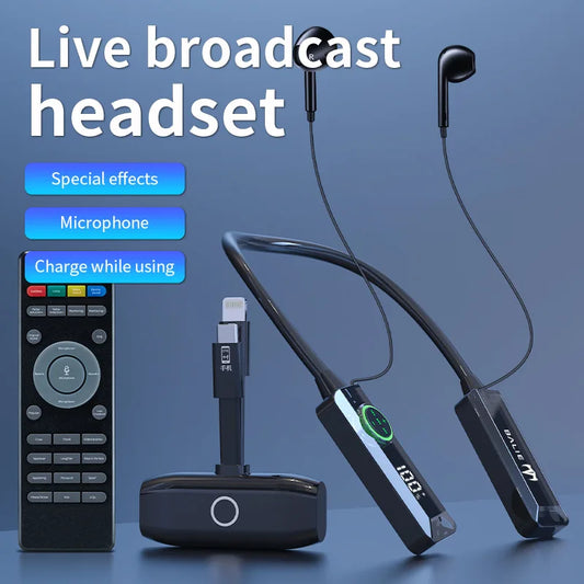 The all-in-one headset and microphone live streaming kit has a built-in microphone and ear return for overseas Tiktok live stream