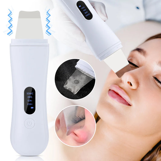 Ultrasonic Skin Scrubber Skin Spatula Ion Deep Face Cleaning