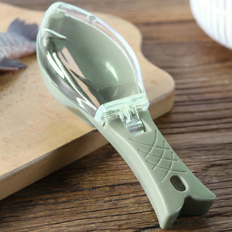Fish Skin Brush Kitchen Tools Fish Scale with Lid Scraping