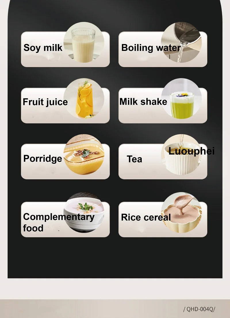1.8L Soymilk Maker Electric Juicer 12h Appointment Rice Paste Machine Rapid Heating Food Wall Breaker Automatic
