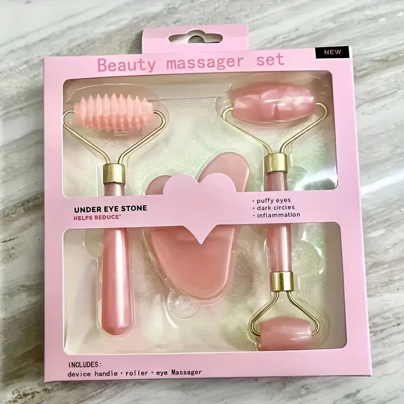 Facial Roller Set, Heart Face Massager