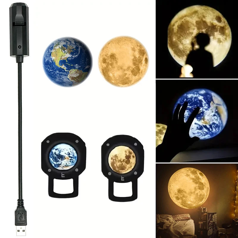 Moon Earth Projection Atmosphere Light