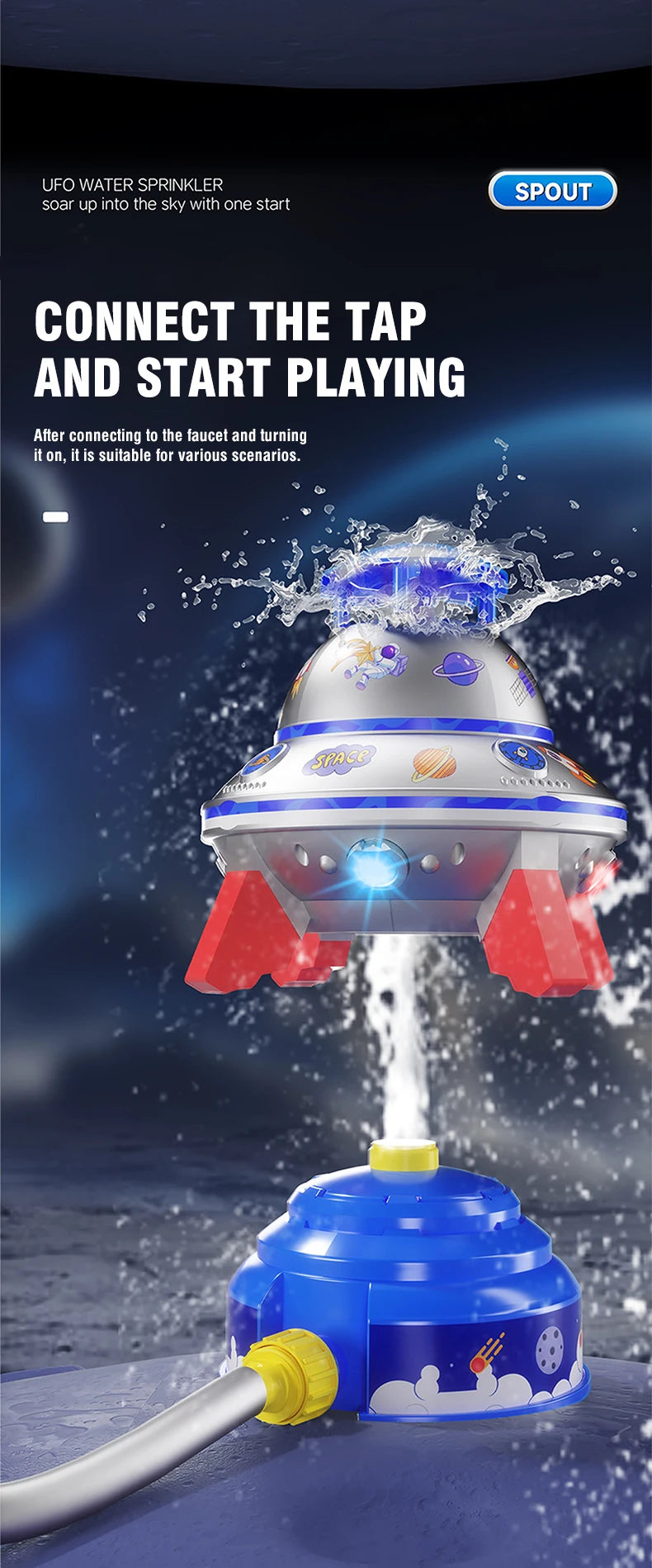 Water Sprinkler Toy Flying Saucer Launcher Windmill 360 Rotation Water Spray Toy Outdoor Garden Lawn Game Kid Birthday Gifts