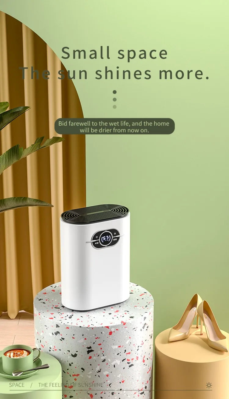 1200ML Household Dehumidifier Electronic Air Drying Machine Moisture-Proof for 21-30㎡ Area 100-240V with Low Noise ≤50dB