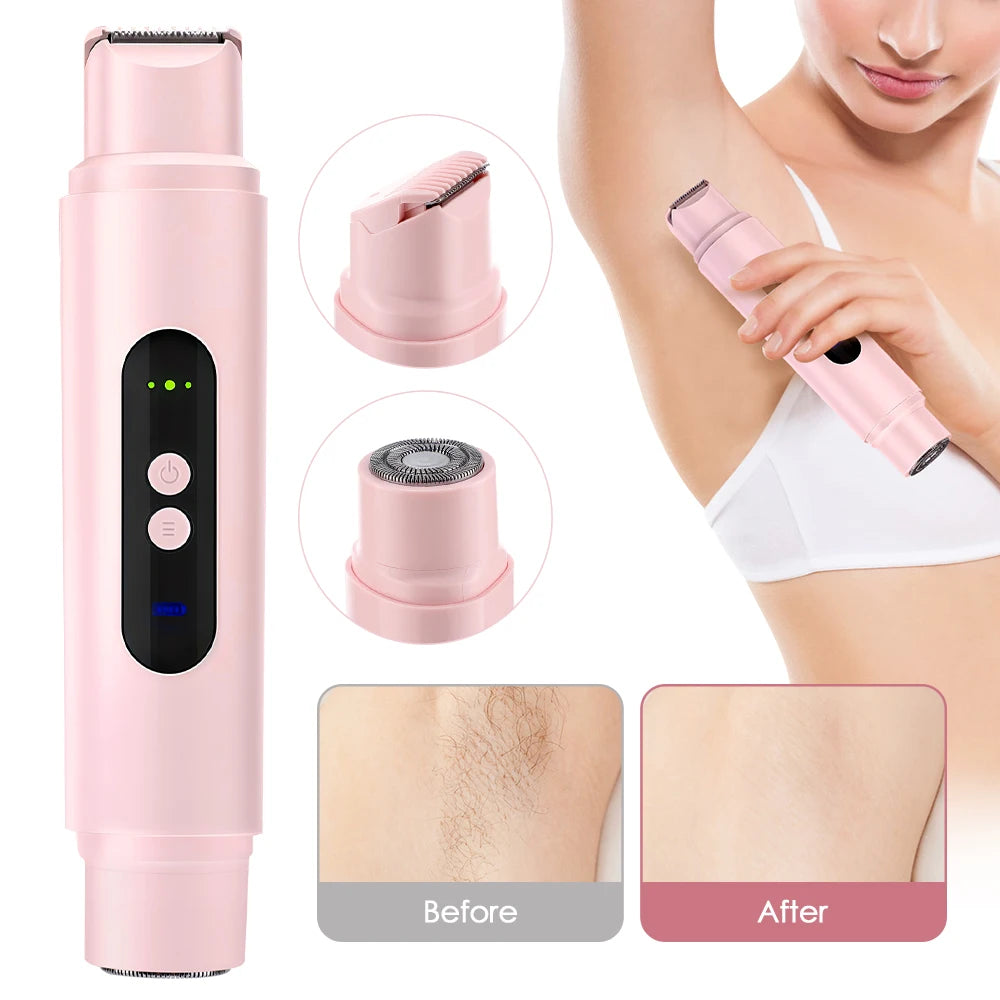Electric Shaver For Women 2 In 1 Double Head Hair Trimmer Razor Wet & Dry