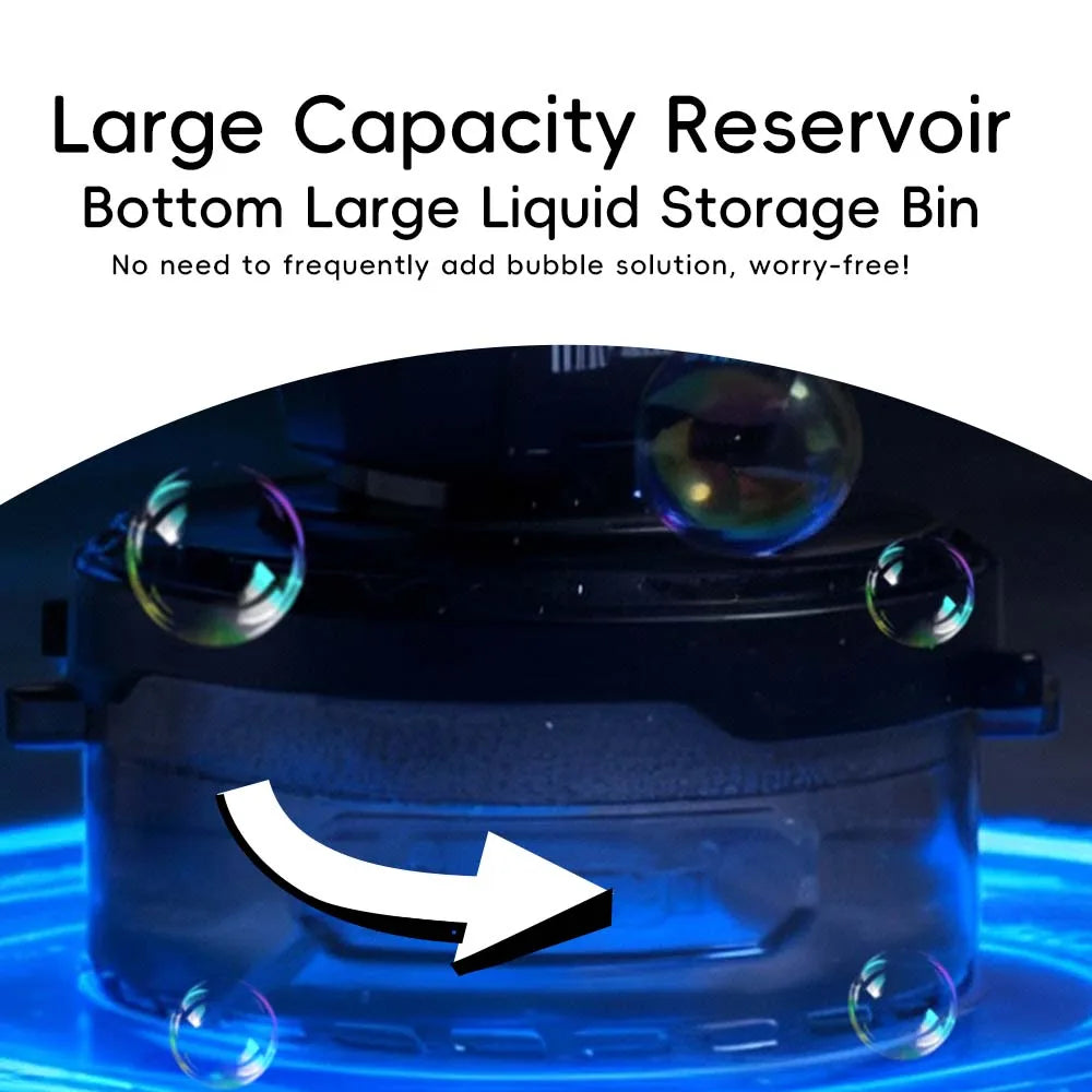 2026 RGB Bubble Machine with Remote Control 1800mAh Rechargeable Type-C for Kids Unisex No Bubble Solution Included