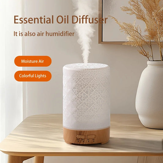 150ml Crack Design Essential Oil Diffuser with 7 Color LED USB Ultrasonic Air Humidifier for Living Room Office