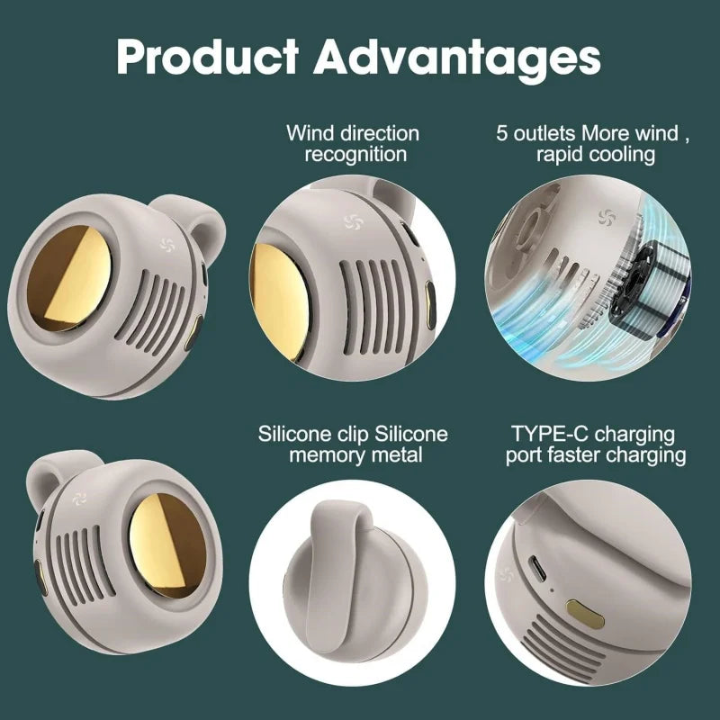 Portable Silent Bladeless Mini Fan Clip On Fan