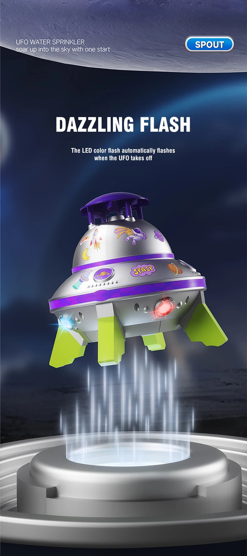 Water Sprinkler Toy Flying Saucer Launcher Windmill 360 Rotation Water Spray Toy Outdoor Garden Lawn Game Kid Birthday Gifts