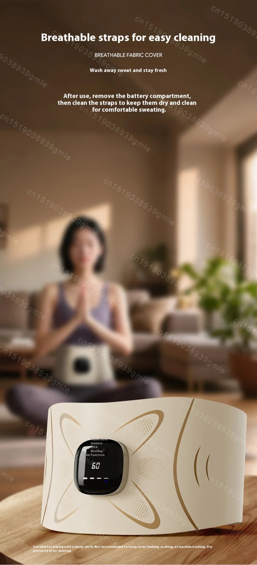 EMS Microcurrent Heating Massager Belt Pulse Body Sculptor Waist Relaxation Device with Warmth for Home Use