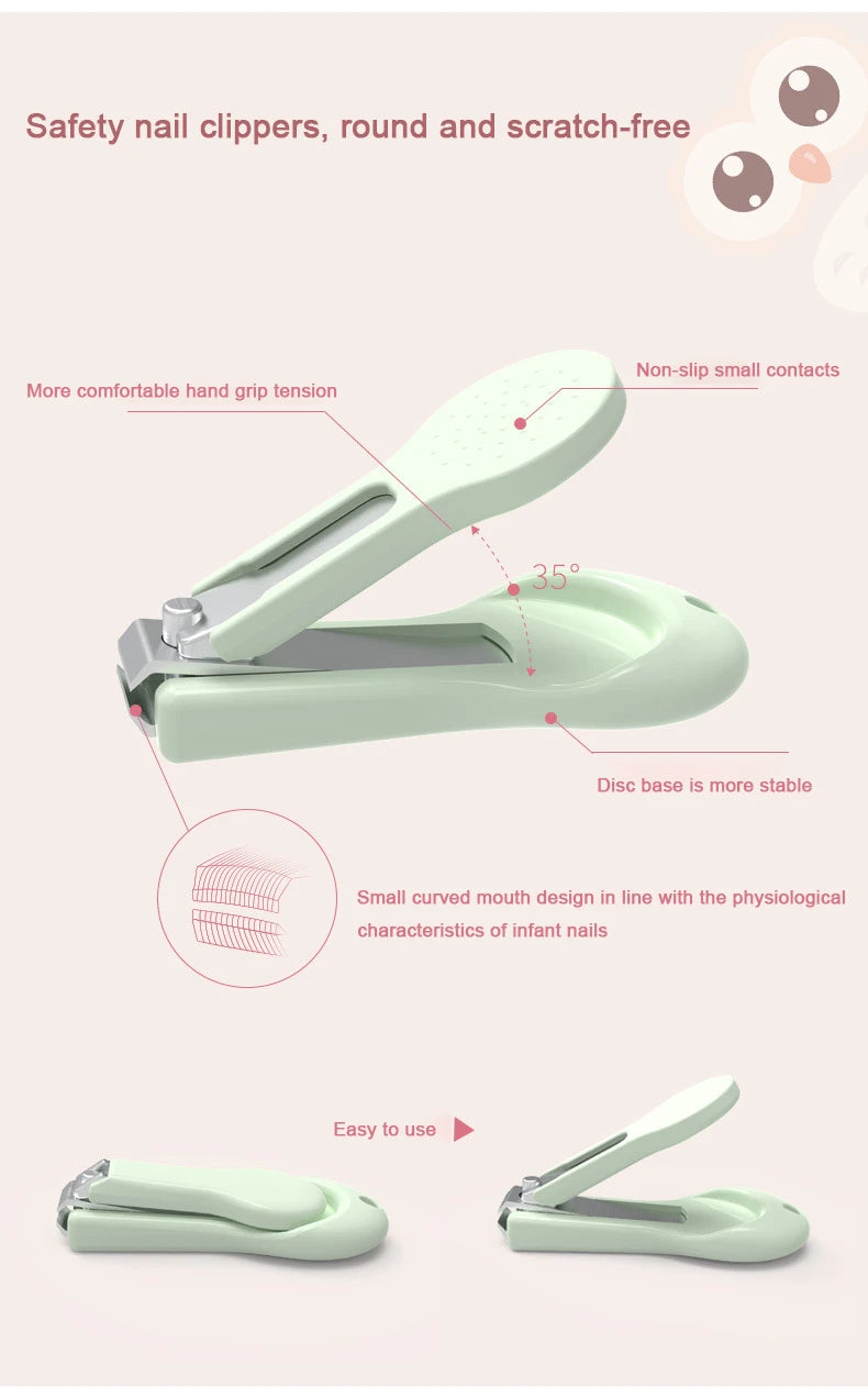 Baby Nail Scissor Baby Nail Care Tool Set Kid Safe Portable Nail Clipper Trimmer File Tweezer With Box Children Manicure Kit