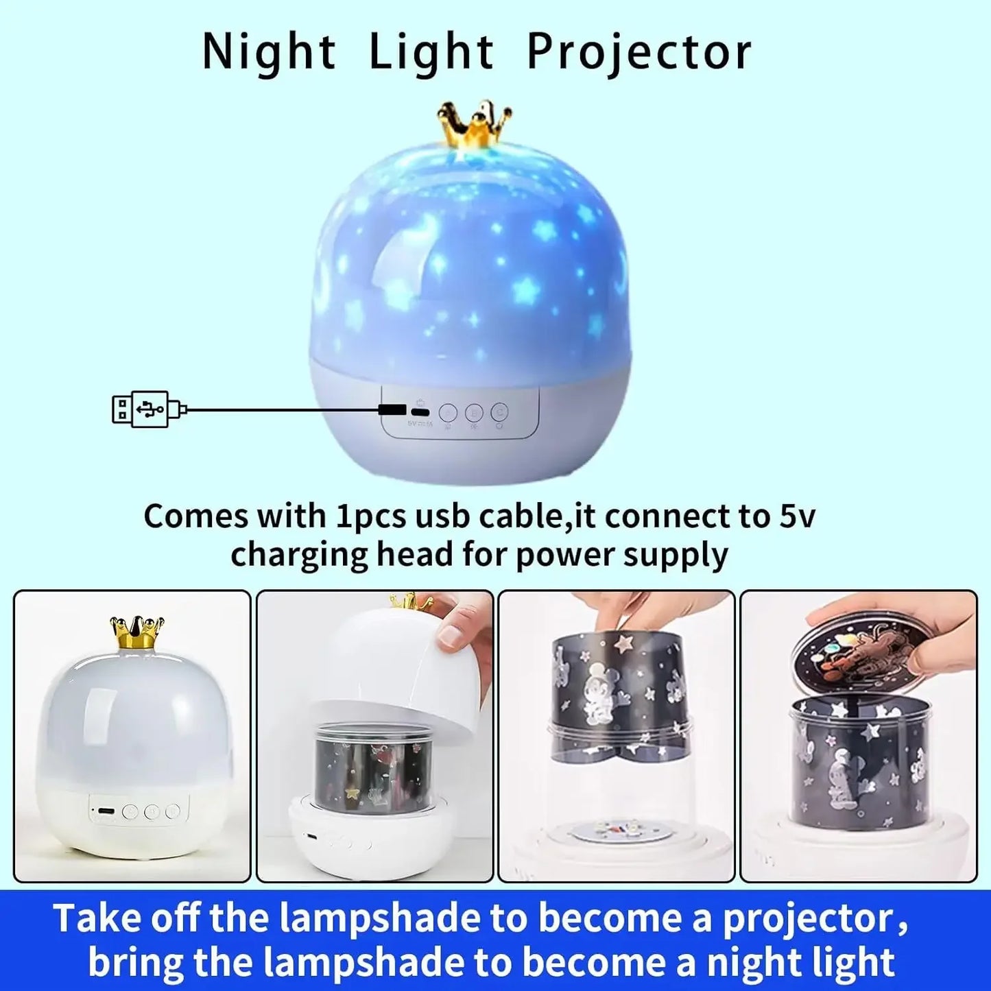 15 Sets of Films Ocean Night Light Projector, Kids Projector for Bedroom