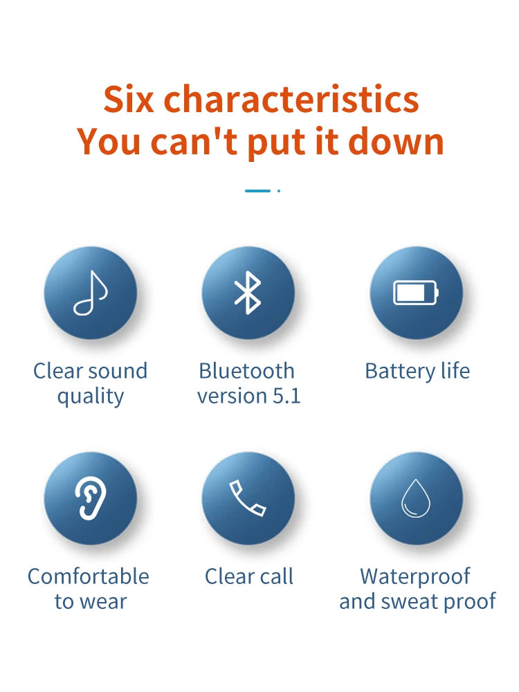 YYK520 Hanging Ear Wireless Bluetooth Headset 5.1 Hands-free ENC Call Noise Reduction Driving Single Ear Business Headphones