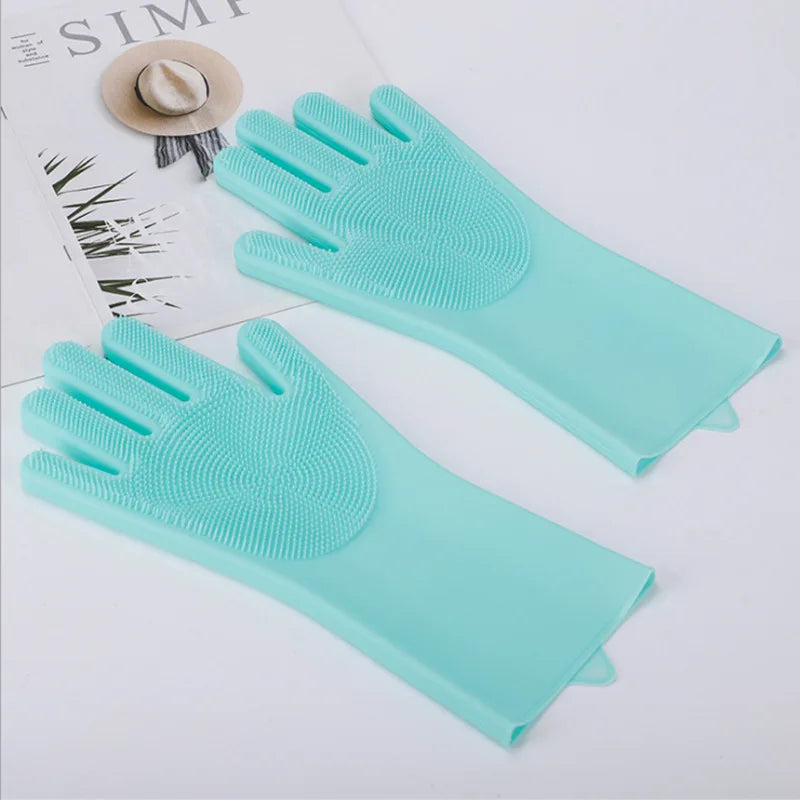Silicone dishwashing gloves