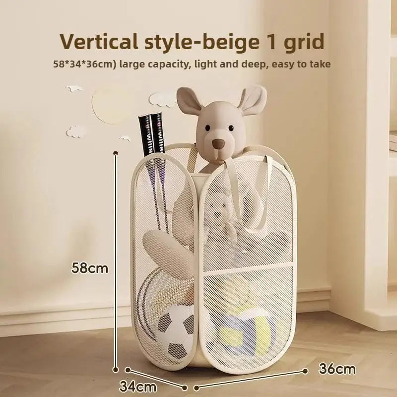 Children's Toys Storage Basket Multifunctional Breathable Mesh Laundry Bag for Dolls And Playroom Organization
