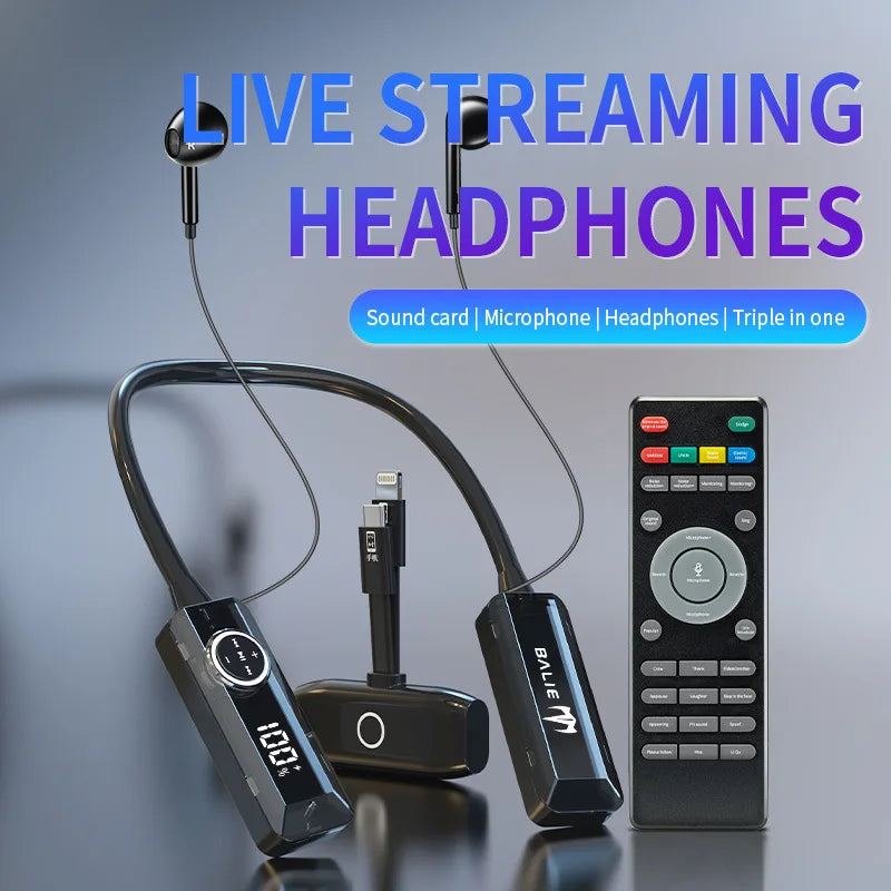 The all-in-one headset and microphone live streaming kit has a built-in microphone and ear return for overseas Tiktok live stream