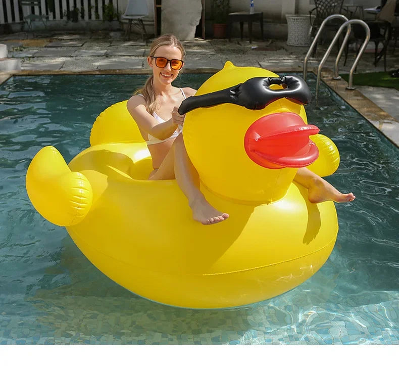 Yellow Duck Giant Inflatable Water Floating Seat PVC Thickened Swimming Bed for Kids And Adults Outdoor Summer Water Toy
