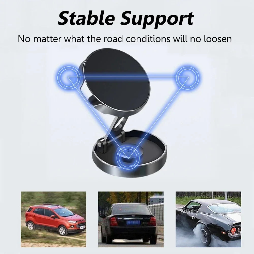 2025 Mobile Phone Stand Holder Strong Magnetic Foldable Car Phone Holder 720°  Rotation Round Bracket iphone accessories Android