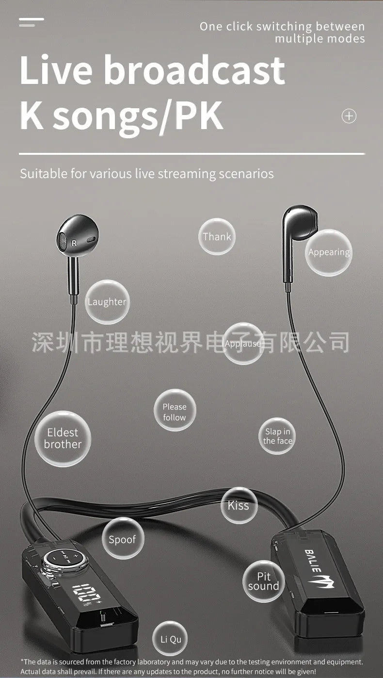 The all-in-one headset and microphone live streaming kit has a built-in microphone and ear return for overseas Tiktok live stream