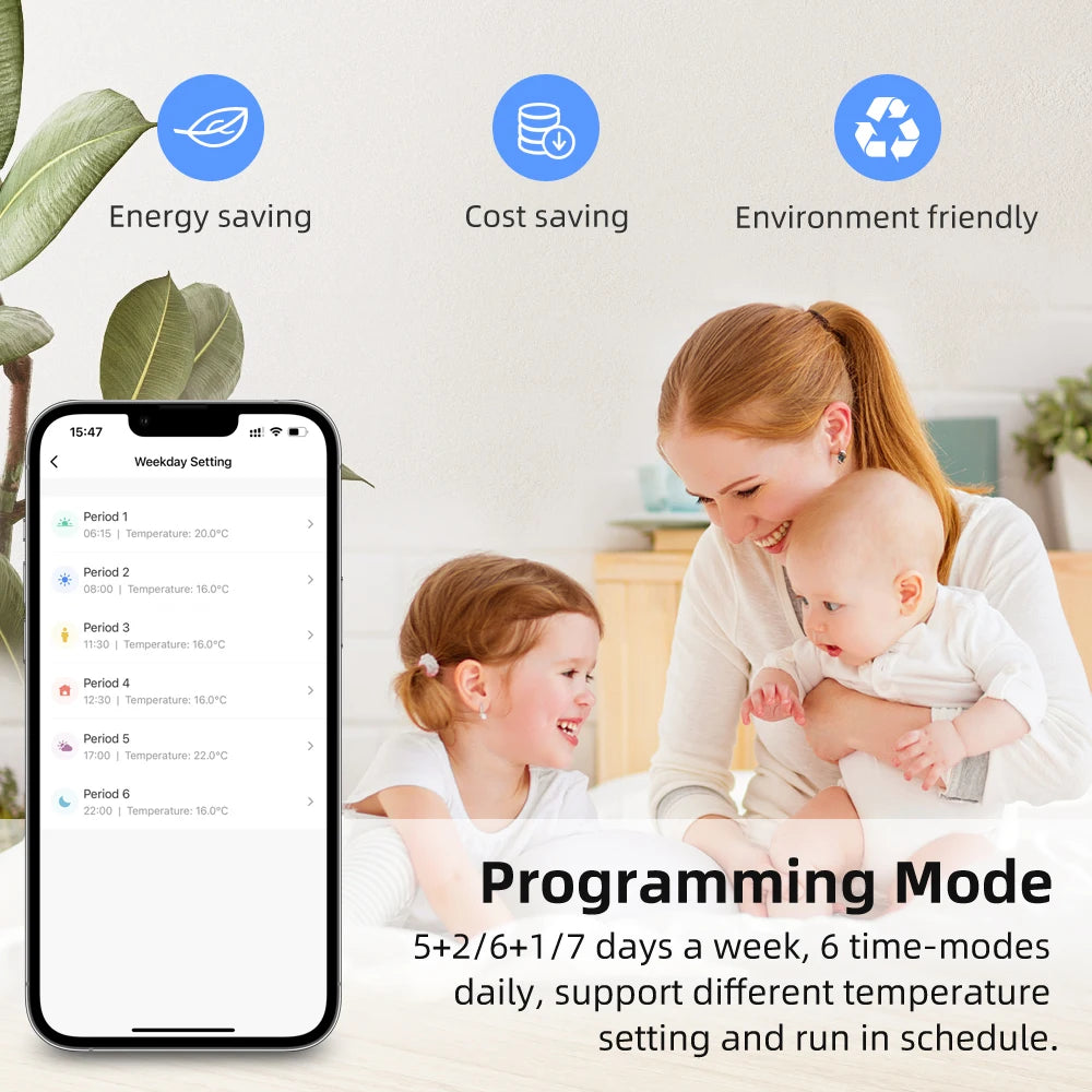 AVATTO WiFi Smart Thermostat,RF Wireless Temperature Controller for Gas Boiler Water Heating,Works with Tuya Alexa Google Home