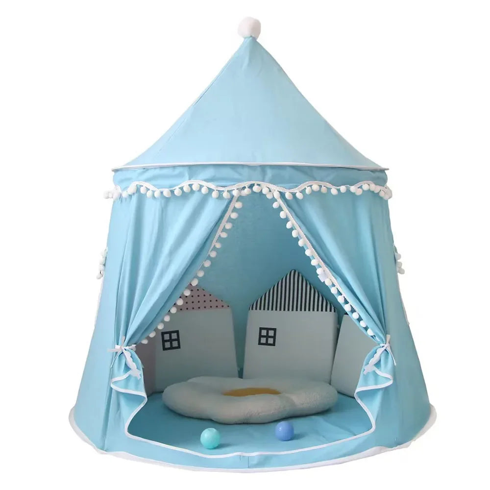 Portable Princess Castle Game House Teepee Tent for Children Outdoor Indoor Fun Toy Soft Cloth Mongolian Birthday Gift for Kids 0-12Y