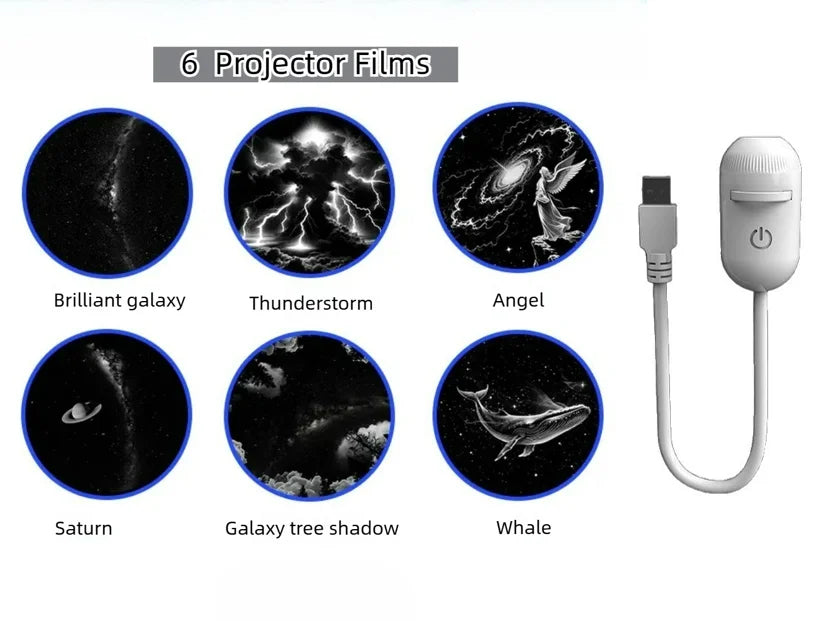 2-in-1 Mini Galaxy Star Projector Night Light – Starry Sky Ambient Lamp for Bedroom
