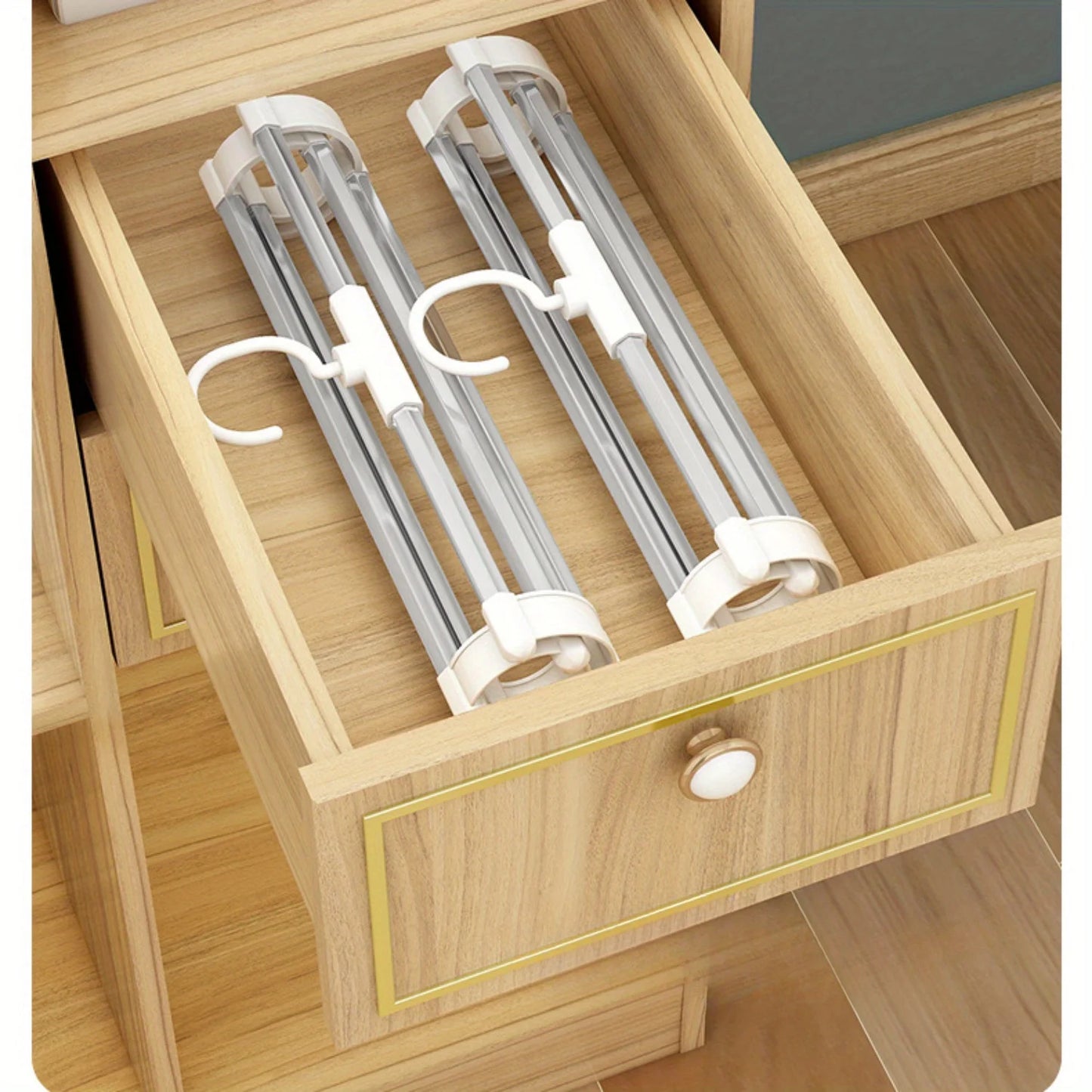Stainless Steel Space-Saving Foldable Pants Hangers for Jeans, Leggings & Trousers - Closet Organizer