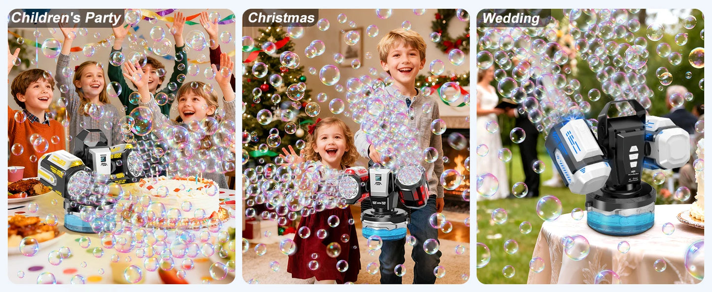 2026 RGB Bubble Machine with Remote Control 1800mAh Rechargeable Type-C for Kids Unisex No Bubble Solution Included