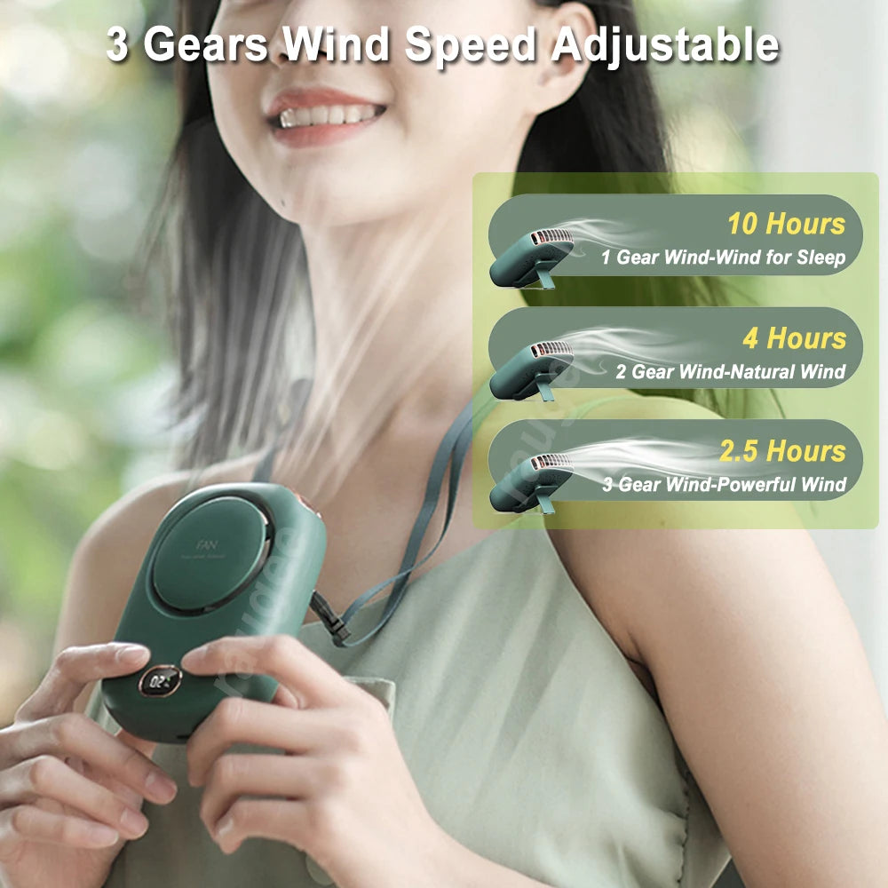 Mini Portable USB Rechargeable Waist Fan for Travel Clip-On Shirt Fan with Three Speed Settings Cooling Only