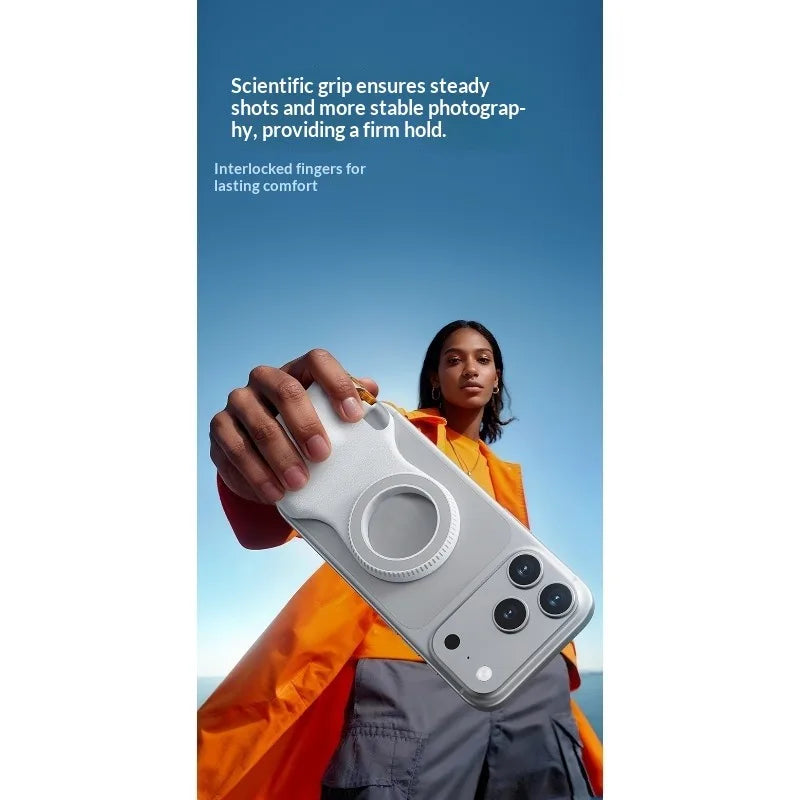 Mobile phone magnetic assistant camera DSLR style suitable for iPhone and Android, comfortable ergonomic grip handle, lightweigh
