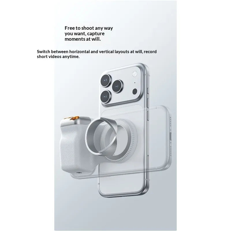 Mobile phone magnetic assistant camera DSLR style suitable for iPhone and Android, comfortable ergonomic grip handle, lightweigh